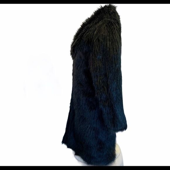 NWT Black fashionable faux fur winter warm teddy coat Sz L - Picture 3 of 13